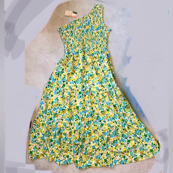 One shoulder floral summer dress size L - Picture 3 of 9
